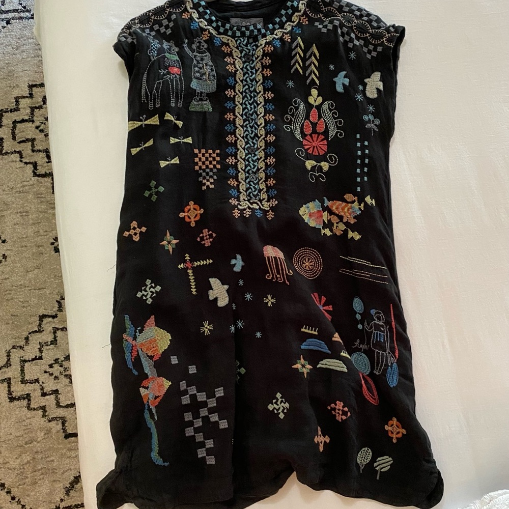 Johnny Was dress. Worn once. Insane detail.